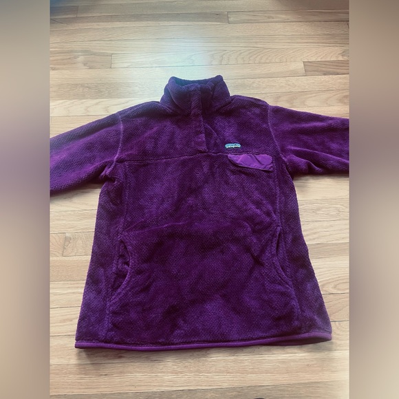 Patagonia plum color Fleece Pullover longsleeve women’s XL - Picture 2 of 7